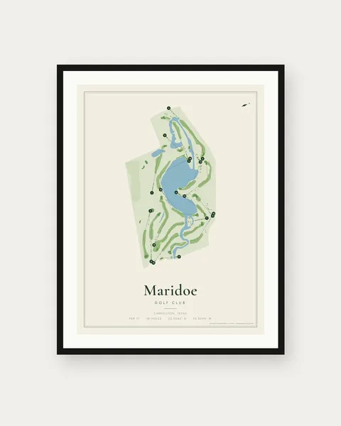 Maridoe Golf Club golf course map print