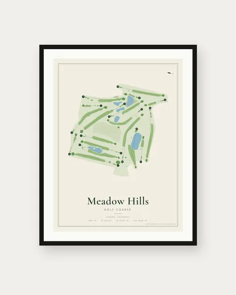 Meadow Hills Golf Course golf course map print