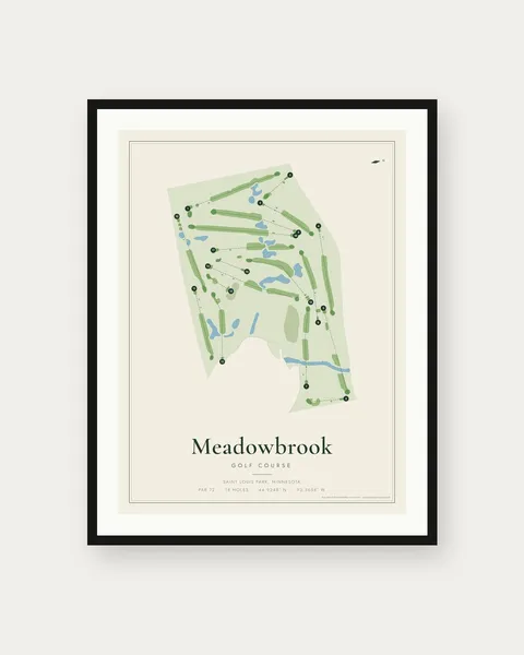 Meadowbrook Golf Course golf course map print
