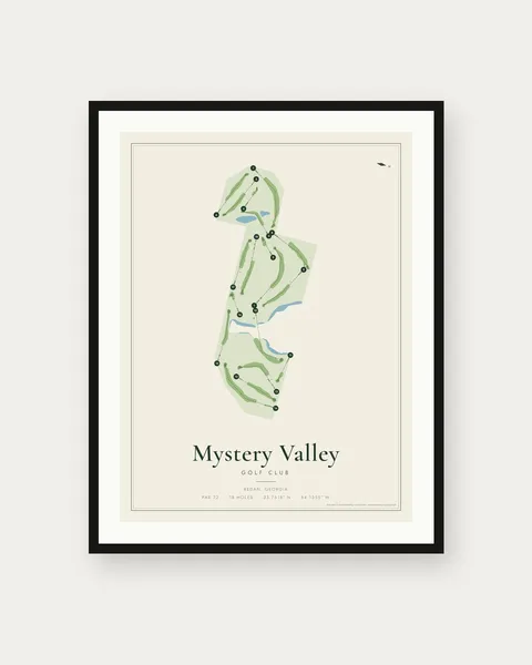 Mystery Valley Golf Club golf course map print