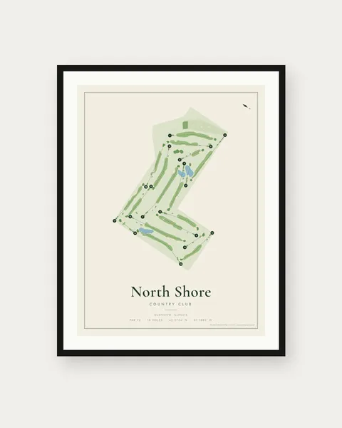 North Shore Country Club golf course map print