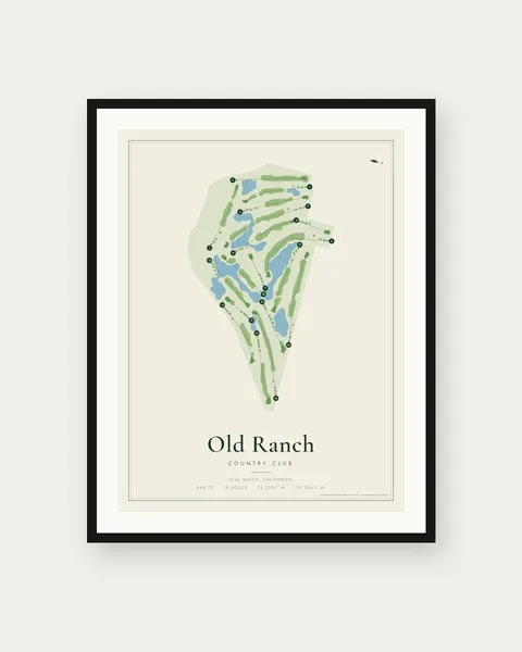 Old Ranch Country Club golf course map print