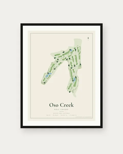 Oso Creek Golf Course golf course map print