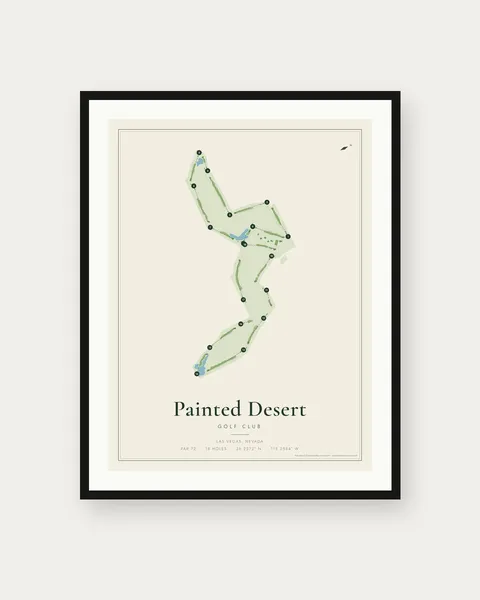 Painted Desert Golf Club golf course map print