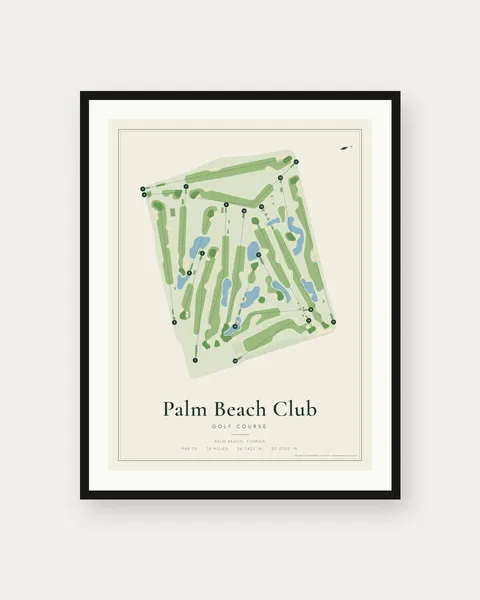 Palm Beach Club golf course map print