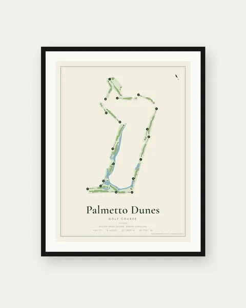 Palmetto Dunes - Robert Trent Jones Golf Course golf course map print