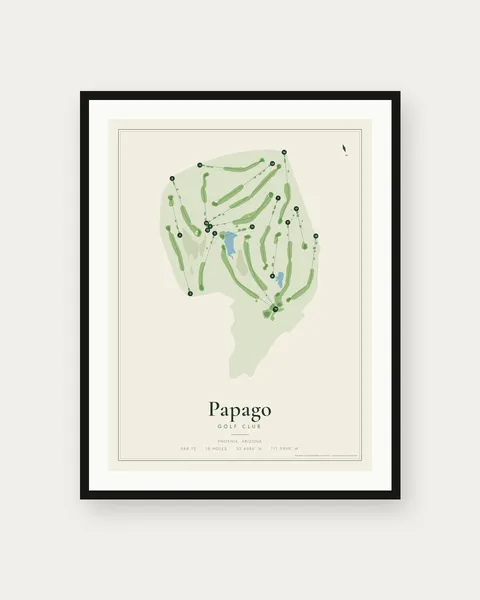 Papago Golf Club golf course map print