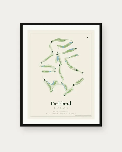Parkland Golf Course golf course map print