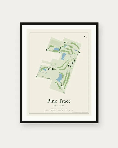 Pine Trace Golf Club golf course map print