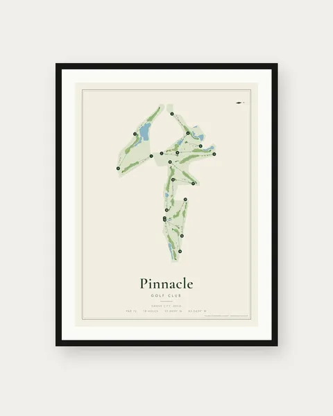 Pinnacle Golf Club golf course map print