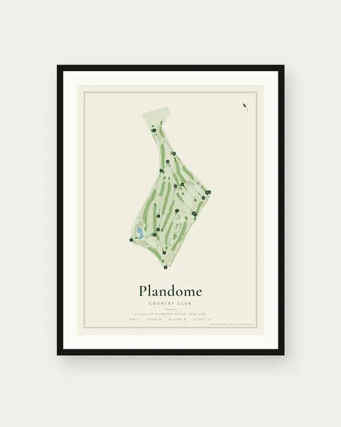 Plandome Country Club golf course map print