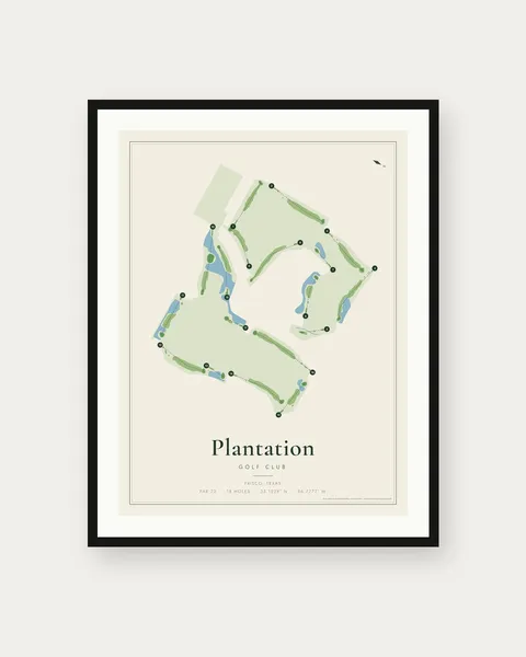 Plantation Golf Club golf course map print