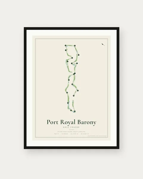 Port Royal Barony Golf Course golf course map print