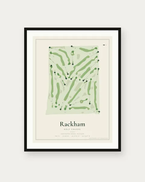 Rackham Golf Course golf course map print