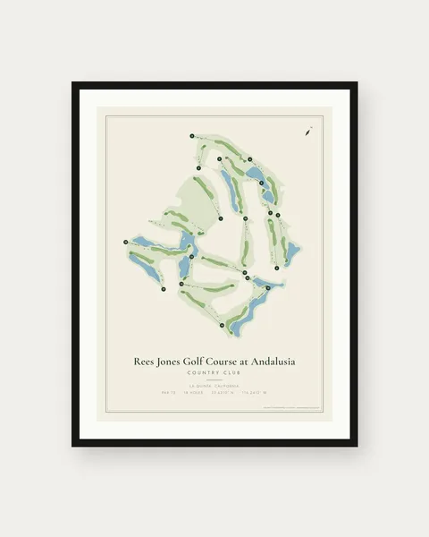 Rees Jones Golf Course at Andalusia Country Club golf course map print