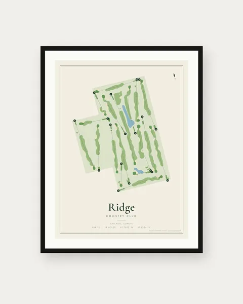 Ridge Country Club golf course map print