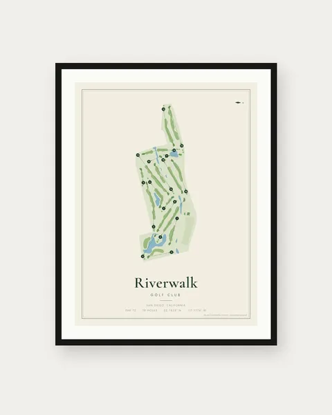 Riverwalk Golf Club golf course map print