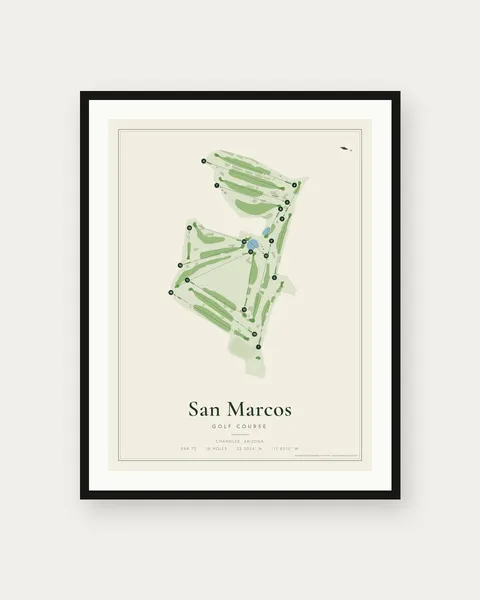 San Marcos Golf Course golf course map print