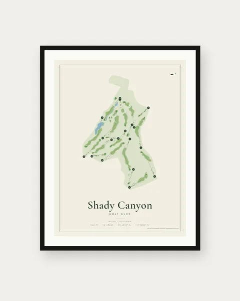 Shady Canyon Golf Club golf course map print