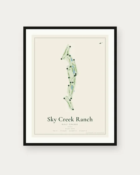 Sky Creek Ranch golf course map print
