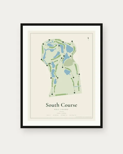 South Course golf course map print