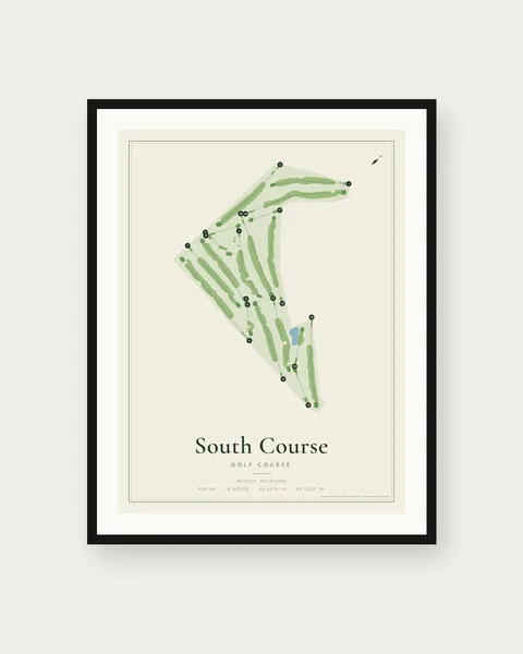 South Course golf course map print