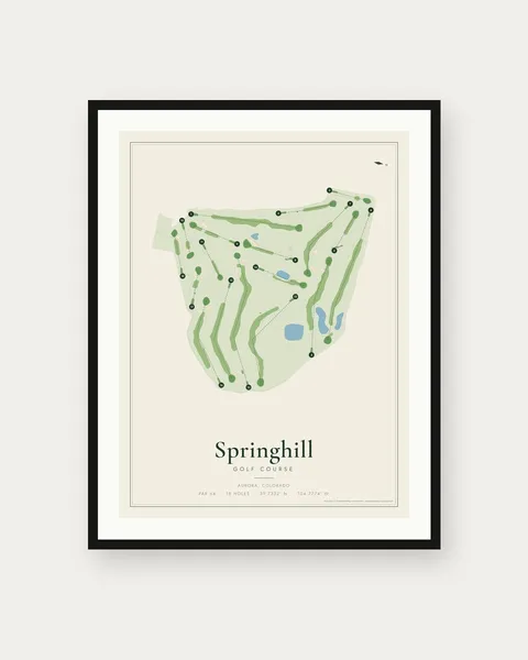 Springhill Golf Course golf course map print