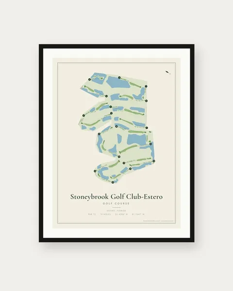 Stoneybrook Golf Club-Estero golf course map print