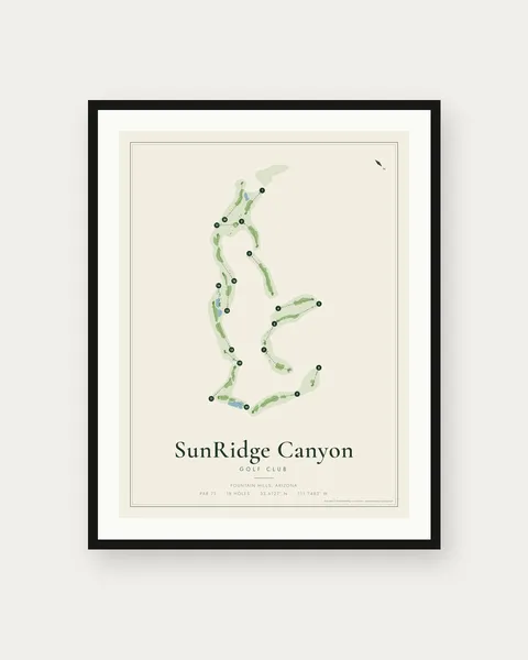 SunRidge Canyon Golf Club golf course map print