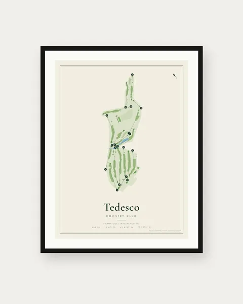 Tedesco Country Club golf course map print