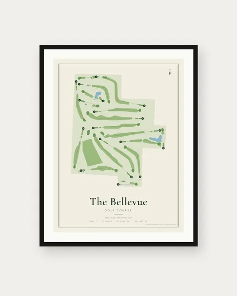 The Bellevue Golf Course golf course map print