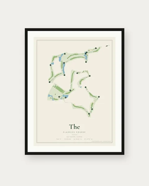 The Classics Course at Lely Resort golf course map print