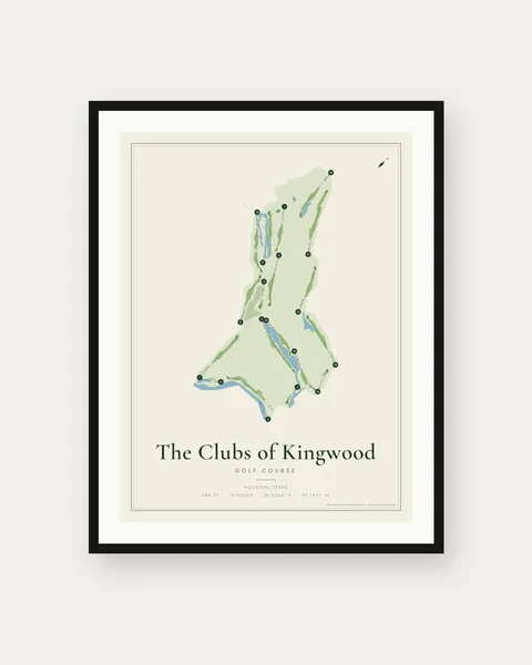 The Clubs of Kingwood - Forest Course golf course map print