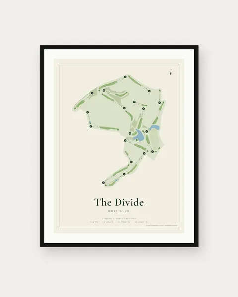 The Divide Golf Club golf course map print