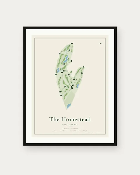 The Homestead Golf Course golf course map print
