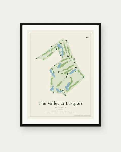 The Valley at Eastport Golf Club golf course map print