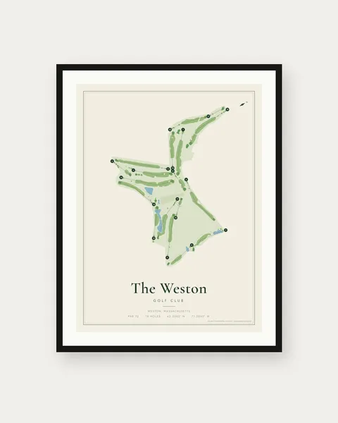 The Weston Golf Club golf course map print