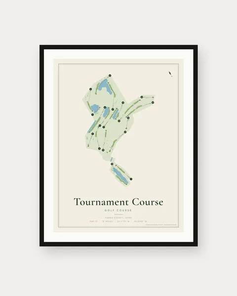 Tournament Course golf course map print