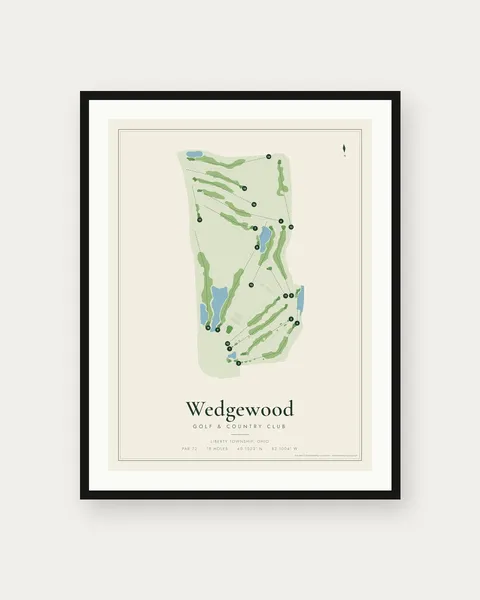 Wedgewood Golf & Country Club golf course map print