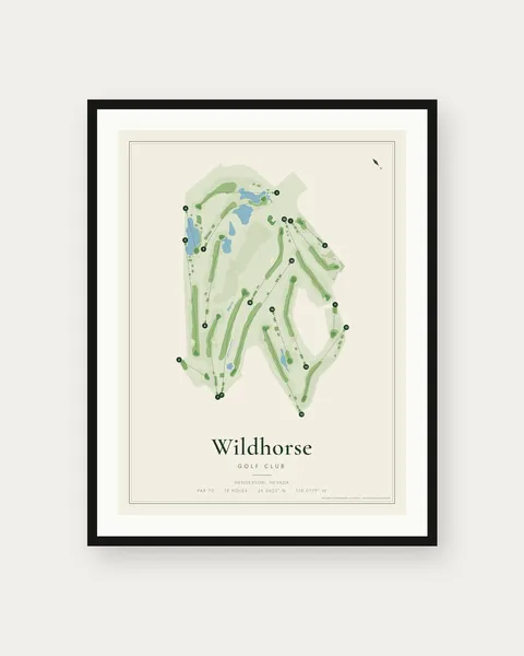 Wildhorse Golf Club golf course map print