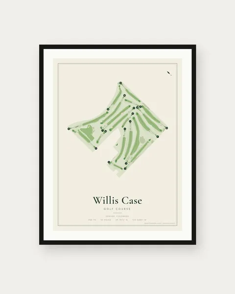 Willis Case Golf Course golf course map print