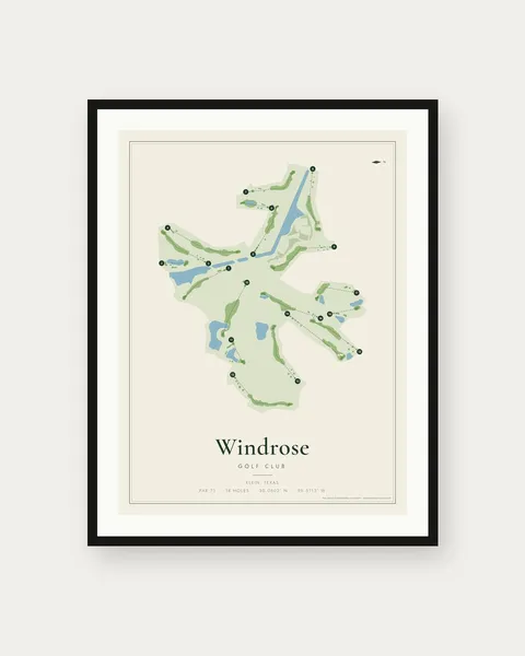 Windrose Golf Club golf course map print