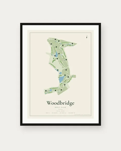 Woodbridge Golf Club golf course map print