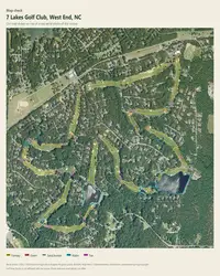 7 Lakes Golf Club map print, map check on an aerial photo