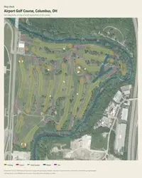 Airport Golf Course map print, map check on an aerial photo