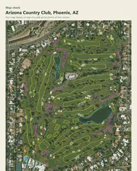 Arizona Country Club map print, map check on an aerial photo