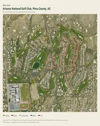Arizona National Golf Club map print, map check on an aerial photo