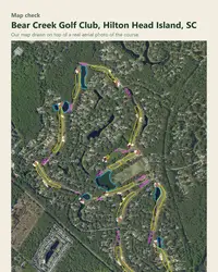 Bear Creek Golf Club map print, map check on an aerial photo