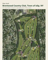 Brentwood Country Club map print, map check on an aerial photo