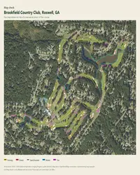 Brookfield Country Club map print, map check on an aerial photo